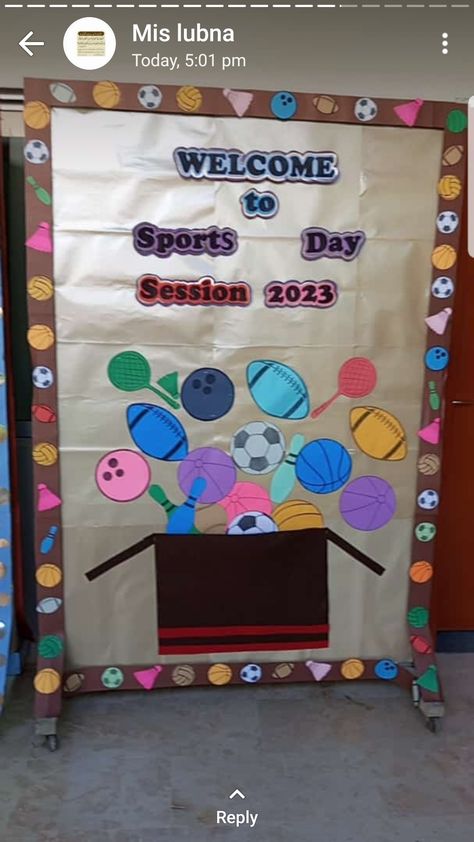 Sports Day Poster School, Sport Day Decoration Ideas For Kids, Sport Day Poster, Sports Day Board Decoration, Sports Day Decoration, Sports Day Poster, Soft Board Decoration, School Sports Day, Sports Room Decor