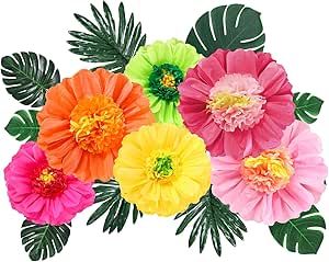 Summer Party Centerpieces, Bbq Decor, Tropical Classroom, Mexican Fiesta Birthday Party, Paper Flower Backdrop Wedding, Flamingo Color, Bbq Table, Fiesta Birthday Party, Hawaiian Luau Party