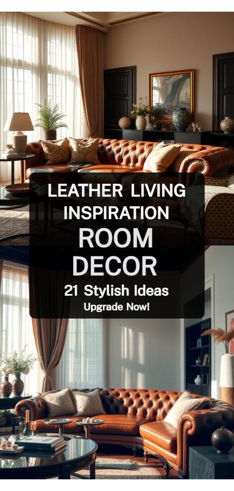 Leather Couch Leather Room Decor, Brown Leather Family Room, How To Decorate Around A Dark Brown Leather Couch, Lounge Decor Brown Leather Sofa, Styling A Leather Couch, Caramel Leather Couch Living Room Ideas, Living Rooms With Leather Couches, Leather Sectional Living Room Ideas, Leather Couch Living Room Farmhouse