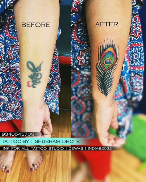 Cover Tattoos, Wrist Tattoo Cover Up, Peacock Feather Tattoo, Peacock Tattoo, Palm Tattoos, Tattoo Cover, Feather Tattoo, Tattoo Cover-up, Cover Up Tattoo