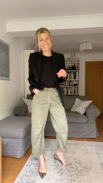 Abi on Instagram: "A few ways I wear khaki which I consider a neutral as it goes with so many things. Also loving these slouchy chinos from @amapolalondon which I did roll the waist down to give a better shape on me💚 Outfit 1: Vest @hm - current Khaki chinos @amapolalondon - current* Baseball boots @converse - current Cross body bag @cosstores - current Outfit 2: Stripe top & chinos @amapolalondon - current* Tan sandals @zara - LY Straw bag @thestrawbasketcompany ** Outfit 3: Vest top @lu Chino Trousers Women Outfits, Khaki Chinos Women Outfit, Womens Chino Outfits, Olive Chinos Outfit Women, Chino Women Outfit, White Chinos Outfit Women, Green Chinos Women Outfit, Black Chinos Outfit Women, Chino Outfit Women