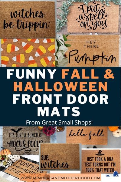 Diy Halloween Welcome Mat, Halloween Home Decor Ideas, Outside Door Mats, Halloween Mats, Door Mat Diy, Fall Humor, Halloween Front Doors, Fall Doormat, Funny Fall