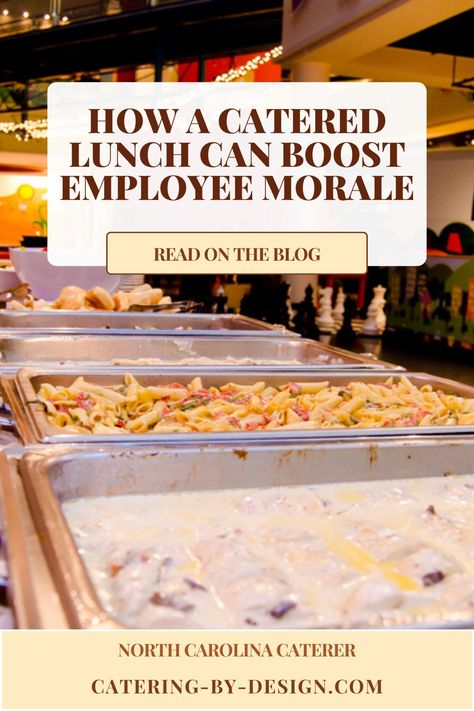 Lunch catering for office employees promotes good workplace culture and boosts employee morale. Free meals and good food helps staff members feel cared for and appreciated. Learn what office catering might fit your company’s needs! raleigh north Carolina, cary nc, durham nc, north carolina food, corporate catering, company lunch ideas, company lunch, corporate catering ideas lunches, corporate catering buffet, catering corporate events, lunch for company, healthy lunch ideas for company North Carolina Food, Office Catering, Breakfast Meeting, Lunch Catering, Catering Buffet, Employee Morale, Corporate Catering, Light Snacks, Free Snacks