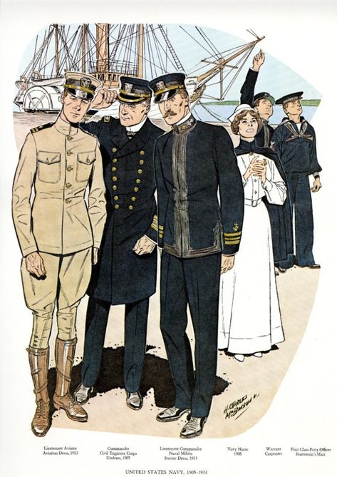 U.S. Navy Uniforms - 1905-1913 Us Army Uniforms, Military Girlfriend, Navy Chief, Navy Uniforms, Naval History, Military Uniforms, Army Uniform, Military Outfit, United States Navy