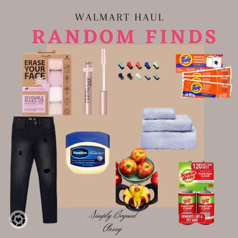 Random finds at walmart affordable and good quality
Erase your makeup, tide washing machine cleaner
Lint roller, apple wedger, vaseline, towels, mascara primer, socks for boys, cute jeans for girls.

Follow my shop @Simply_beyond_classy on the @shop.LTK app to shop this post and get my exclusive app-only content!

#liketkit #LTKunder50 #LTKsalealert #LTKhome
@shop.ltk
https://liketk.it/3y8gQ Walmart Haul, Walmart Baby, Silk Skirt Outfit, Washing Machine Cleaner, Lash Paradise, Remove Lint, Mascara Primer, Lint Roller, Cute Jeans