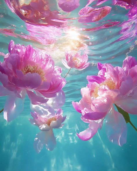 🌸P e o n y 🌸 . . #peony #underwater #flowers #sea #summer #ocean #dreamy Flowers Underwater, Underwater Flowers, Ocean Flowers, Period Art, Island Wallpaper, Summer Ocean, Sea Summer, Pretty Colors, New Earth