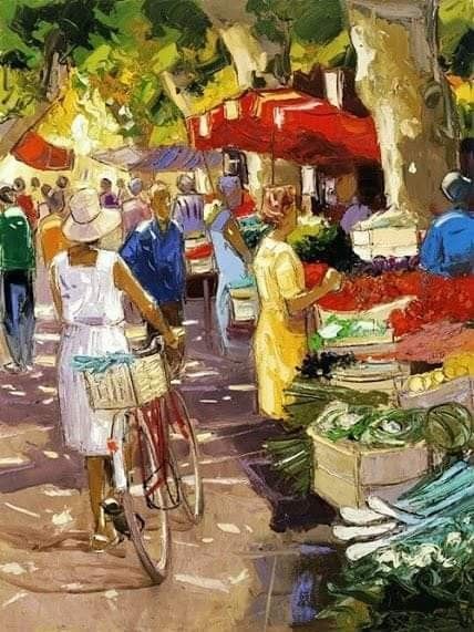 Bicycle Landscape, Watercolor Scenes, Painting Paris, Galleria D'arte, City Painting, Bicycle Art, 수채화 그림, Outdoor Market, Bike Art