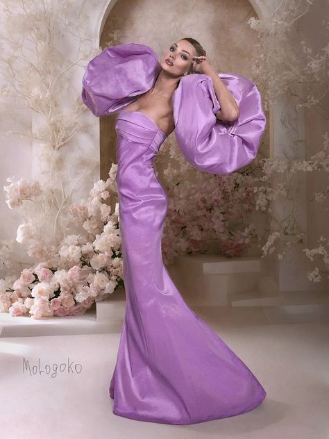 DIANA Formal Gown 2 PART ASSEMBLY – Mologoko Couture Tail Gown, Steampunk Coffee, Purple Clothes, Date Night Fashion, Dresses Date Night, Kids Couture, Corsets And Bustiers, Football Outfits, Formal Gown