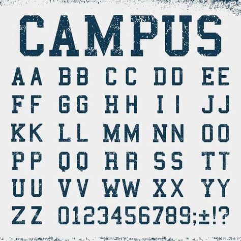 Fonts Alphabet Vintage, Vintage Fonts Alphabet, College Font, Restaurant Identity, Campus Design, Vintage Letters, Rough Hands, Font Alphabet, Alphabet Font