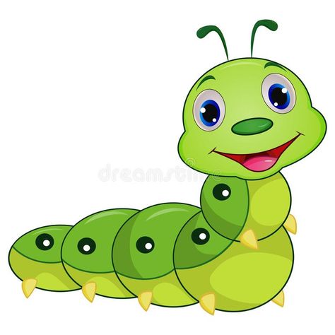 Caterpillar Cartoon, Cute Caterpillar, Cheer Party, Worm Farm, Cute Cartoon Animals, Rock Painting Art, Animal Crafts, Dragonflies, Cartoon Illustration