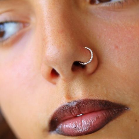 1mm Nose Ring, Large Nose Ring, Thick Nose Ring, Nose Piercing Ring, Sterling Silver Nose Rings, Nose Ring Hoop, Gold Nose Hoop, Piercing Septum, Sweet Lips