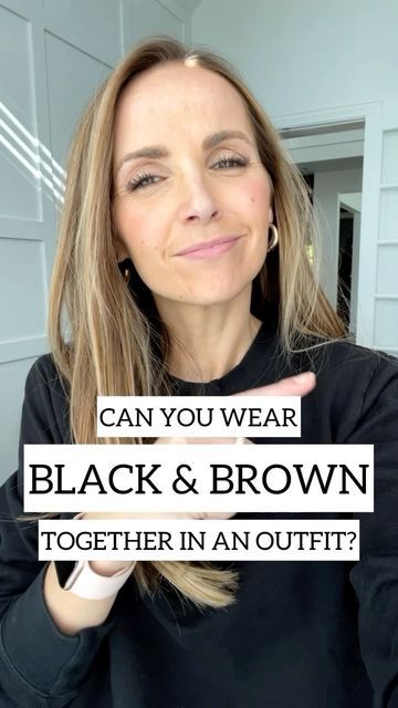 Merrick White / Style Educator on Instagram: "Can you wear black and brown in an outfit together? YES, yes you can 👏🏼👏🏼 Do you agree?? Comment below with the word LINK and I’ll send you a DM with links to all these outfits! #getdressedwithmerrick" Mixing Black And Brown Outfits, Brown With Black Outfits, Black White And Brown Outfits, Brown Black And White Outfit, Brown And Black Outfits For Women, Black Pants White Shirt Outfit, Black And White Top Outfit, Brown Shoes With Black Pants, Black Outfit Accessories