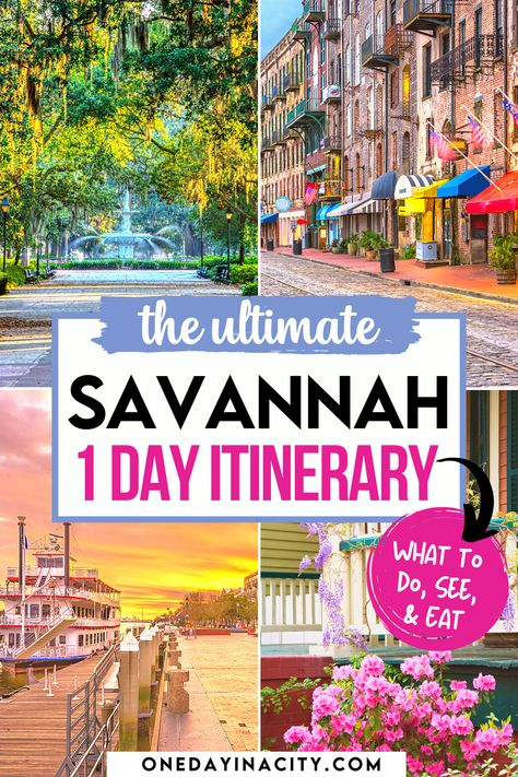 how to spend 1 day in Savannah, Georgia Things To Do In Savannah Ga, What To Do In Savannah Georgia, Things To Do In Savannah Georgia, Savannah Itinerary, Bachelorette Locations, Savannah Georgia Vacation, Savannah Georgia Travel, Explore Georgia, Georgia Trip