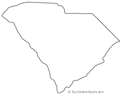 South Carolina - Map Outline, Printable State, Shape, Stencil, Pattern South Carolina State Outline, South Carolina Outline, Song Drawings, South Carolina Tattoo, Carolina Tattoo, Montana Tattoo, South Carolina Map, Faith Tattoo On Wrist, State Tattoos