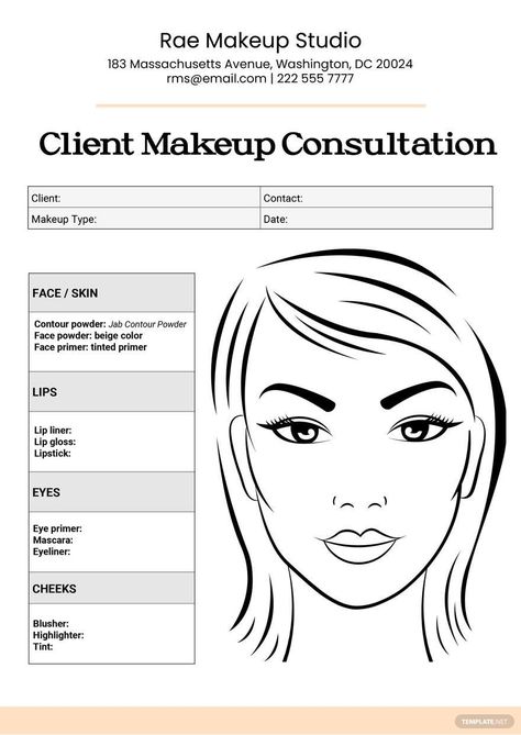 Client Makeup, Makeup Consultation, Face Charts, Makeup Face Charts, Printable Chart, Face Chart, Chart Design, Makeup Face, Ig Post