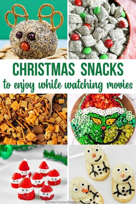 Christmas Movie Night Snacks Movie Night Snacks Christmas, Holiday Movie Night Snacks, Christmas Movie Night Food Ideas, Christmas Movie Night Ideas Snacks, Christmas Movie Snack Ideas, Christmas Movie Night Ideas For Kids, Christmas Movie Food Ideas, Christmas Movie Night Food, Movie Night Meals