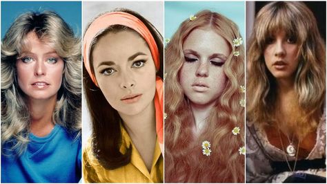 70's Fashion | The Best Looks From The 1970's - The Trend Spotter 70s Hair Accessories, 1970 Hairstyles, 70s Style Hair, 70’s Hairstyles, 70s Hair Styles, Hippie Fashion 70s, 70s Celebrities, 70s Fashion Women, Rock Star Hair