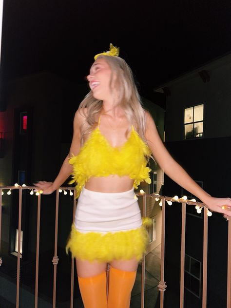 Big Bird Costume Womens, Big Bird Sesame Street Costume, Tweety Bird Halloween Costume, Chicken Halloween Costume Women, Yellow Costume Ideas Women, Bird Halloween Costume Women, Diy Duck Costume For Women, Yellow Dress Halloween Costume, Unique Halloween Costumes For Women 2023