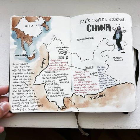 Day on Instagram: “Day in China (Part 1) For this travel journal, I'm using Moleskin classic plain notebook, Schminke Horadam watercolour, Sakura Pigma FB and…” Moleskine Journal Ideas, Moleskine Journal Art, Journalist Ideas, Journal Book Design, Chinese Travel, Moleskine Journal, Plain Notebook, Travel Notebook, Diary Journal