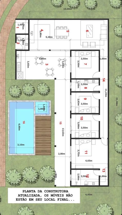 L Shaped House Plans, L Shaped House, House Village, Building Plans House, Architectural Floor Plans, House Plan Gallery, Village Photography, Home Design Floor Plans, Barndominium Ideas Floor Plans