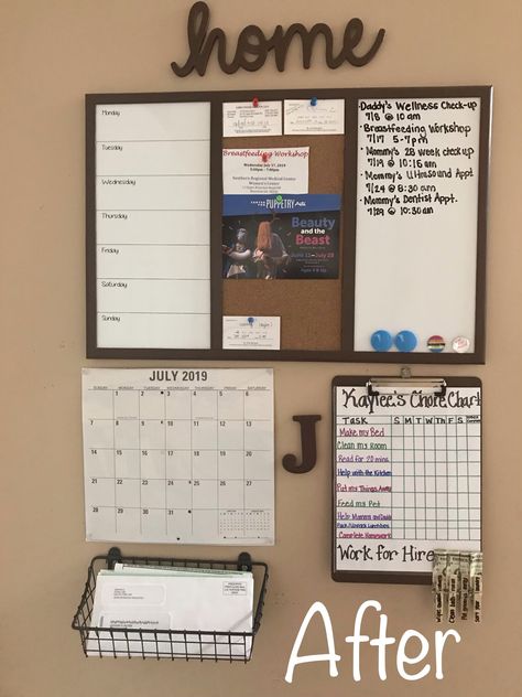 Family Planning Wall, Home Command Center Wall, Diy Family Command Center, Command Center Wall, Family Command Center Wall, Family Planner Wall, Diy Command Center, Home Command Center, Family Command Center