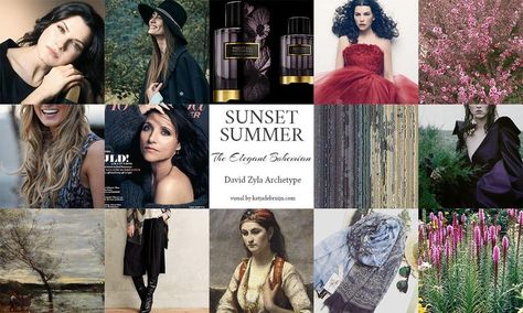 Zyla Summer, Zyla Archetypes, Color Analysis Summer, David Zyla, Dark Summer, Style Analysis, True Summer, Elegant Bohemian, Summer Color Palette