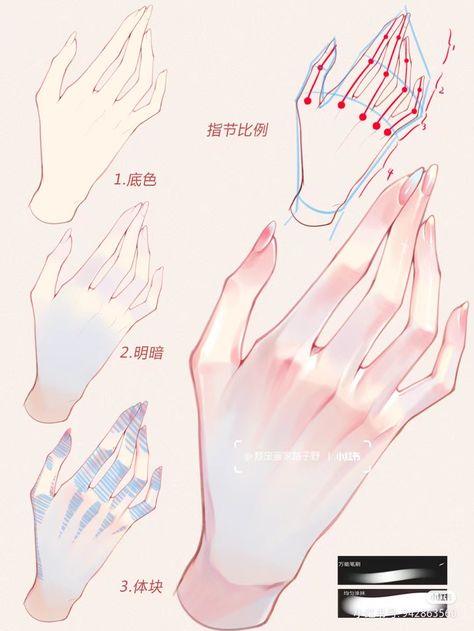 tutorials on drawing hands Hand Digital Art Tutorial, Writing Hand Reference, Chinese Digital Art Tutorial, Chinese Art Tutorial, Hands Tutorial, Drawing Hands, Chinese Writing, Hand Drawing Reference, Paint Brush Art