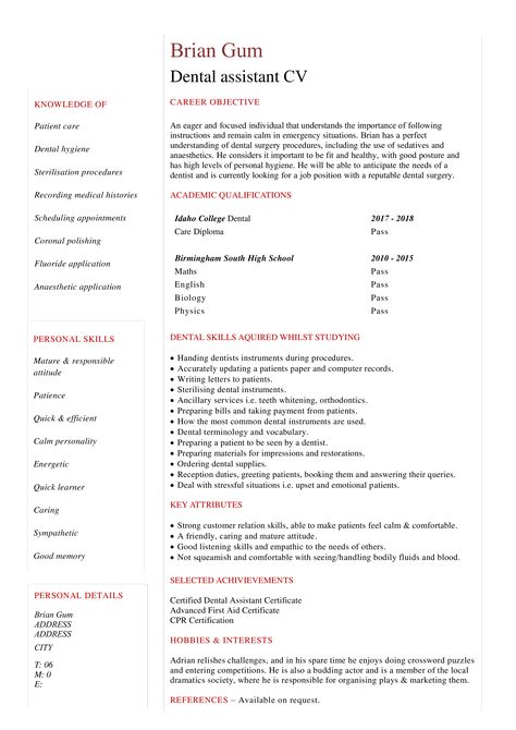 Dental Assistant Student Curriculum Vitae - How to draft a Dental Assistant Curriculum Vitae if you are Dental student that will impress? Download this Dental Student Curriculum Vitae template now! Student Cv, Dental Hygienist School, Dental Assistant Study, Dental Hygiene Student, Curriculum Vitae Template, School Template, Dental School, Dental Student, Study Schedule