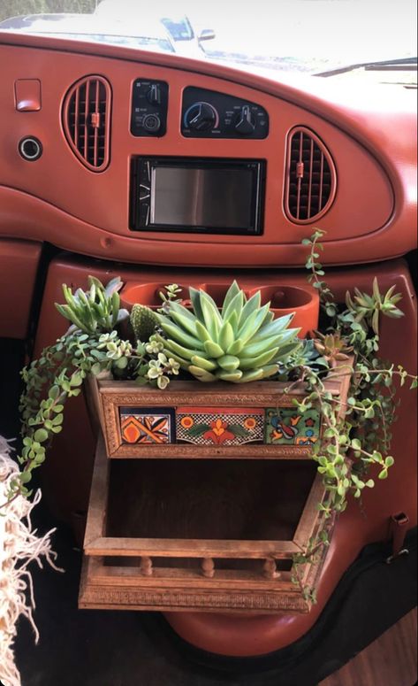 Cute Car Interior Ideas Boho, Nature Car Interior, Car Decorations Interior Earthy, Nature Car Decor, Plant Car Decorations Interior, Forest Car Interior, Hippie Car Interior, Boho Car Interior, Indie Car Decor Aesthetic