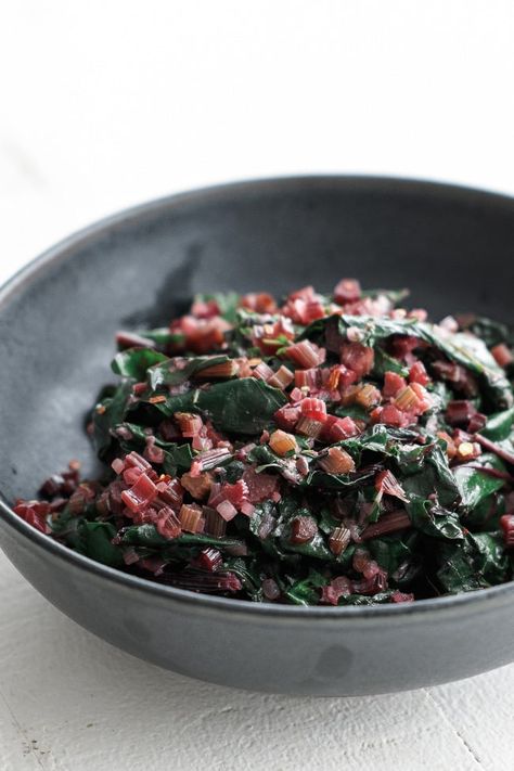 This easy-to-make sautéed beet greens recipe comes together in minutes and is a great way to use up the leafy greens of fresh beets. Beet Greens Recipe, Beet Green Recipes, Sauteed Beet Greens, How To Make Beets, Garlic Juice, Fresh Beets, Beet Greens, Healthy Sides, Crushed Red Pepper Flakes