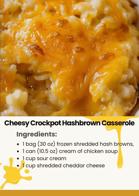 Hashbrown Casserole Easy Hash Brown Casserole, Crockpot Hashbrown Casserole, Chicken Hashbrown Casserole, Hashbrown Casserole Easy, My Heavenly Recipes, Casserole Crockpot, Hash Brown Patties, Cheesy Hashbrown Casserole, Heavenly Recipes