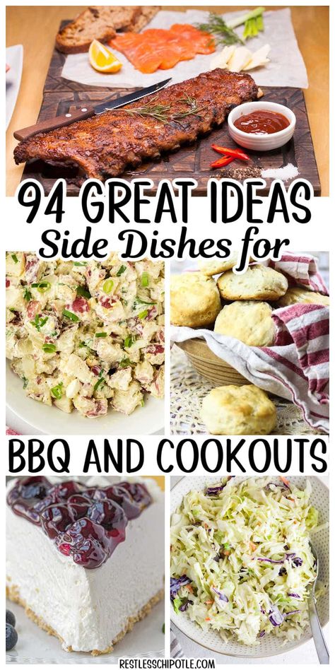 Whether you're having BBQ or need side dishes for your next cookout you'll find plenty of inspiration in these recipes for sides and more. Southern Cookout, Homemade Sides, Friendsgiving Recipes Appetizers, Bbq Breakfast, Cheap Side Dishes, Quick Easy Side Dishes, Bbq Side Dish Recipes, Crockpot Side Dishes, Restless Chipotle