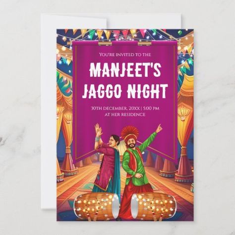 Jago invitation Jaggo cards, Jaggo invites | Zazzle Jaggo Invitation Cards, Indian Truck Art, Indian Truck, Invites Template, Indian Wedding Wear, Truck Art, Template Wedding, Party Invites, Party Invite Template