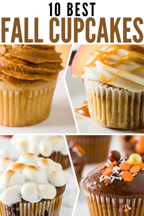 Fall Cupcakes Recipes, Cupcakes Fall, Cupcakes Amor, Chocolate Leaves, Pumpkin Cupcake Recipes, Cupcake Project, Thanksgiving Cupcakes, Unique Cupcakes, Fall Cupcakes