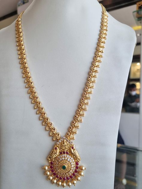 Latest Long Chains In Gold, Long Chains Indian Gold Traditional, Gold Long Necklace With Grams, 15grams Gold Necklace Designs, Haram Designs Gold Latest Long, Haram Designs Gold Latest, Sankranthi Wishes, Gold Jewelry Prom, Kalyan Jewellers