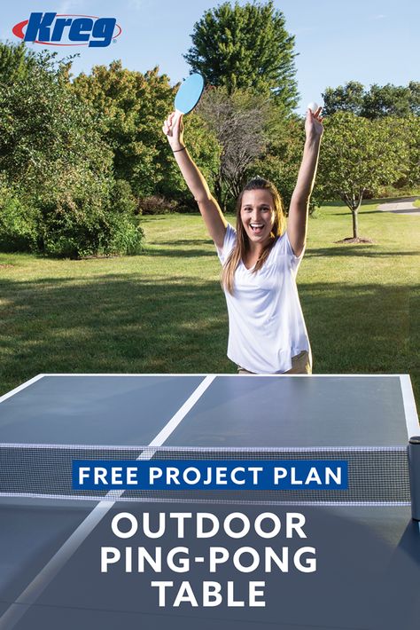 Outside Ping Pong Table, Diy Table Tennis Top, Backyard Exercise Ideas, Diy Outdoor Ping Pong Table, Diy Ping Pong Table Top, Backyard Exercise, Ping Pong Table Top, Outdoor Ping Pong, Outdoor Ping Pong Table