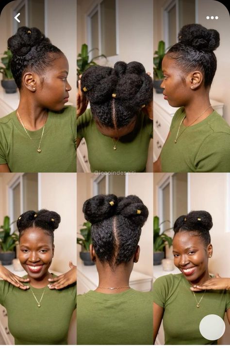 Cabello Afro Natural, Chic Hairstyle, Hairstyle Idea, Protective Hairstyles For Natural Hair, Quick Natural Hair Styles, Easy Chic, Girls Natural Hairstyles, Natural Curls Hairstyles, Natural Hair Styles Easy