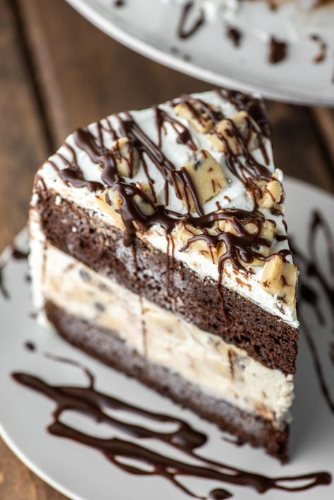 If you love cookie dough ice cream and chocolate cake, why not just combine them with this homemade ice cream cake. #cookiedoughicecreamcake #icecreamcake #homemadeicecreamcake #cookiedoughicecream #cake | chiselandfork.com Cookie Dough Ice Cream Cake, Make Cookie Dough, Homemade Cookie Dough, Homemade Ice Cream Cake, German Chocolate Cake Mix, Fried Cod, Cream Cake Recipe, Ice Cream Cake Recipe, Cookie Dough Ice Cream