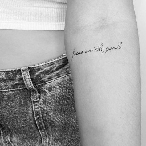 Focus On The Good temporary tattoo. Set of three. Size: 2.9 in / 7.4 cm (width) Tatteco temporary tattoos last on average 2-5 days (We suggest placing on oil-free areas where skin does not stretch and keep them clean), and are: - Environmentally friendly (tattoos and packaging made out of paper, no plastic layer) - Safe & non-toxic. - FDA-compliant and fun for all ages. - Free shipping in order over €10: FREESHIPOVER10 - 20% off when you buy 3 items (+ Free Shipping ): 3PLUS Thank you for reading! Its All Good Tattoo, All In Good Time Tattoo, Be A Good Person Tattoo, Do Good Be Good Tattoo, Stay Focused Tattoo, The Good I’ll Do Tattoo, Focus On The Good Tattoo Fonts, Set Yourself Free Tattoo, See The Good Tattoo Font