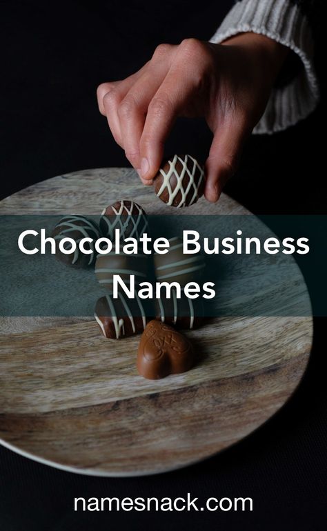 Chocolate Business Ideas, Chocolatier Shop, Chocolate Bonbons Recipe, Chocolate Names, Dessert Names, Chocolate Business, Fudge Shop, Homemade Chocolate Truffles, Chocolate Boutique