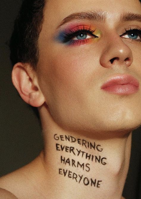 Gender Photography, Anti Makeup Feminism, Gender Identity Art, Gender Queer, Queer Activism, Queer Liberation, Lgbtq Rights Poster, Queer Theory, Lgbtq Protest