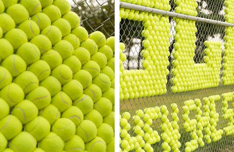 TSN Tennis Balls — Laurie Filgiano Ball Installation, Tennis Art, Tennis Set, Traditional Advertising, Tennis Fan, Tennis Tournaments, Sport Court, Craft Images, Nike Tennis