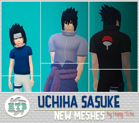 Uchiha Sasuke | Happy To Be Sasuke Happy, Sasuke Hair, Los Sims 4 Mods, Sims 4 Anime, Cc Mods, Sims Ideas, Uchiha Sasuke, Sims House Design, Sims 4 Cc Packs