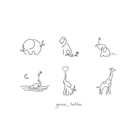 Elephant And Giraffe Drawing, Single Line Giraffe Tattoo, Dainty Giraffe Tattoo, Small Thailand Tattoo Ideas, Mini Giraffe Tattoo, Elephant Giraffe Tattoo, Giraffe Line Tattoo, Line Giraffe Tattoo, Small Giraffe Tattoo Simple