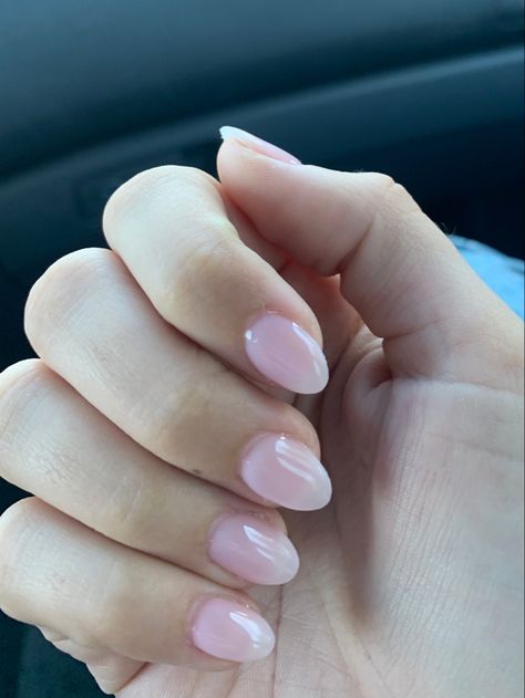 Clear Pink Round Acrylic Nails, Short Almond Gel Nails Natural, Natural French Tip Nails Acrylics Short, Short Almond Acrylic Nails Natural Pink, Graduation Nails Short Almond, Light Pink Acrylic Nails Almond Short, Really Short Acrylic Nails Round, Very Short Acrylic Nails Almond, Short Narrow Almond Nails