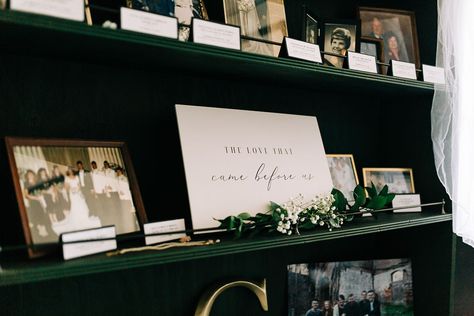 Legacy Table At Wedding, Our Love Story Table Wedding Ideas, Family Wedding Photo Table, The Love That Built Us Wedding, The Love That Made Us Wedding, Memorial Photos Wedding, The Love Before Us Wedding, Love Stories Before Ours Table, The Love That Made Us Wedding Table