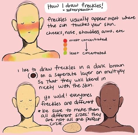 Freckles Character Design, Freckles Drawing Tutorial, Freckles Reference, How To Draw Dimples, How To Draw Freckles, Draw Freckles, Drawing Freckles, Medieval Comic, Body References