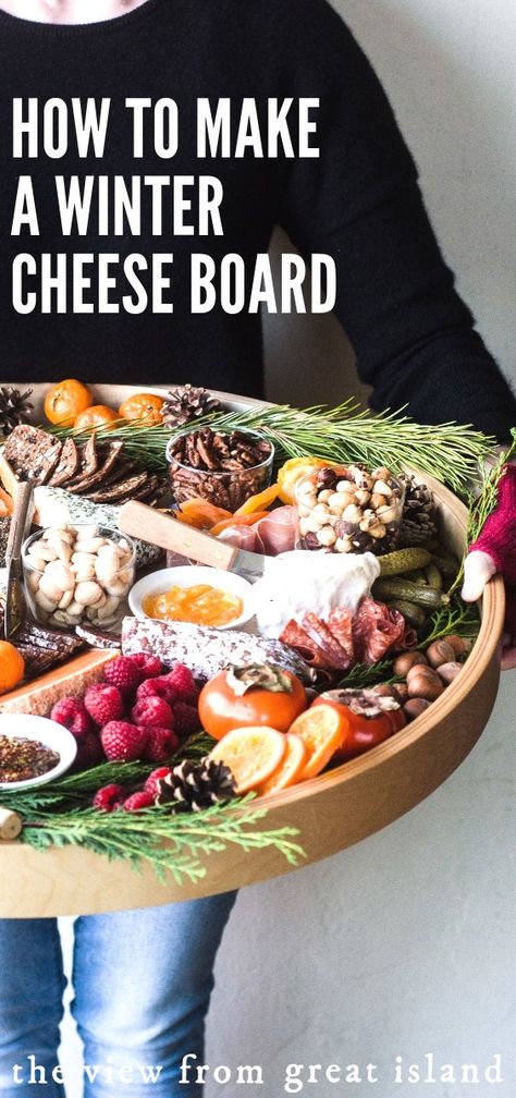 How to Make an Epic Winter Cheese Board ~ a blockbuster appetizer for winter holidays, game days, or any time hungry friends and family gather 'round. #grazing #grazingtable #appetizer #Christmas #NewYearsEve #platter #charcuterie #meats #cheese #lazysusan #meats #easy Ultimate Cheese Board, Ski Charcuterie Board, Winter Solstice Charcuterie Board, Winter Fruit Charcuterie Board, January Charcuterie Board, Winter Fruit Board, Winter Charcuterie Board Ideas, Charcuterie Board Winter, Cheese Charcuterie Board Ideas