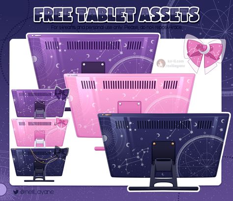 Free Twitch Asset, Vtuber Drawing Tablet, Vtuber Tablet Asset, Vtuber Free Asset, Free Vtuber Asset, Vtuber Bedroom, Vtuber Assets Free, Pngtuber Ideas, Vtuber Room