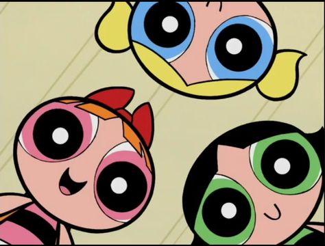 Trio Powerpuff, Pp Trio, Cartoon Trios, Power Puff Girls Pfp For 3, Powerpuff Girls Aesthetic Pfp, Trio Characters, Bubbles Powerpuff Girls Aesthetic Wallpaper, Bubbles Powerpuff Teenage, Powerpuff Girls Meme